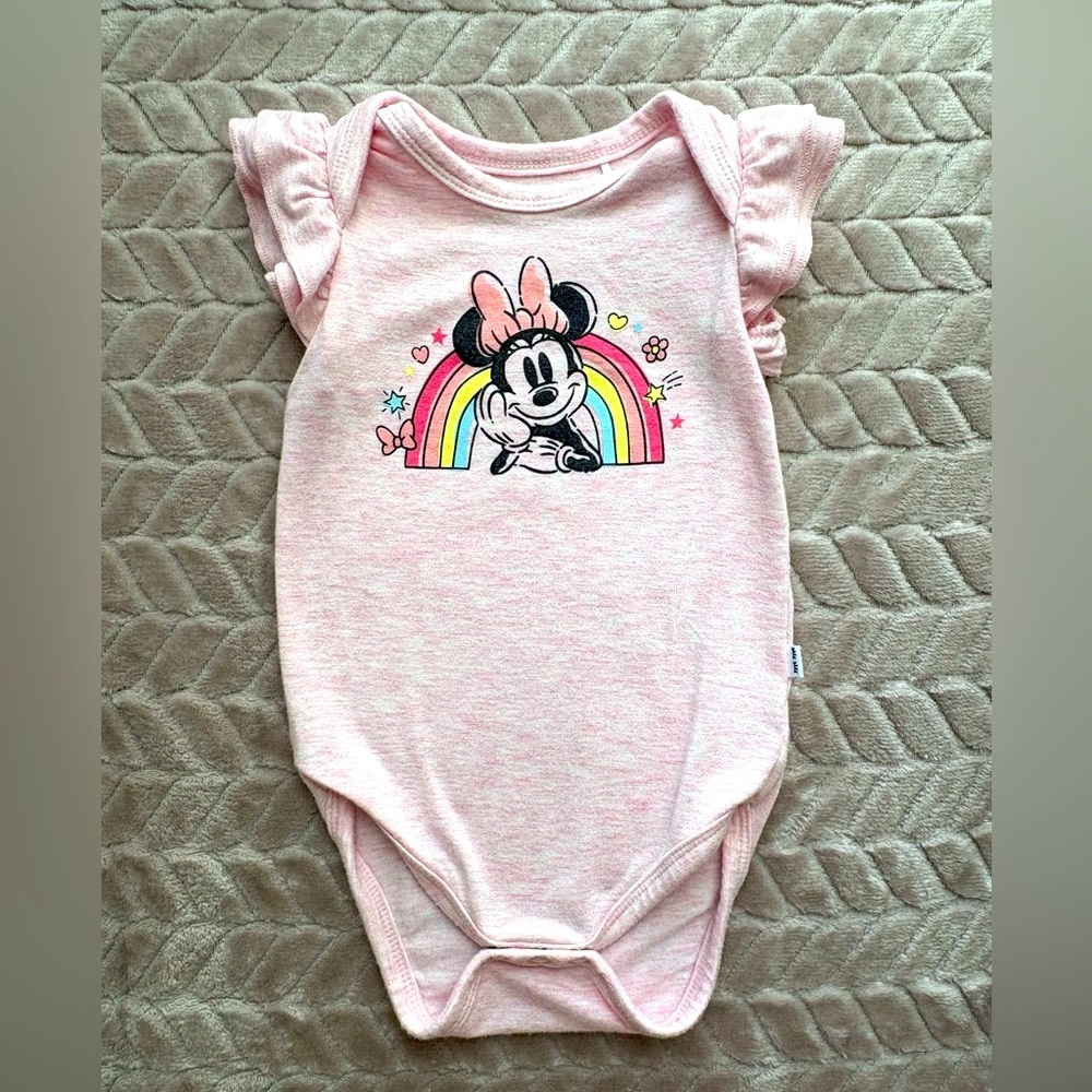 Little Sleepies Minnie Forever Flutter Sleeve Bodysuit - Size 3-6 months